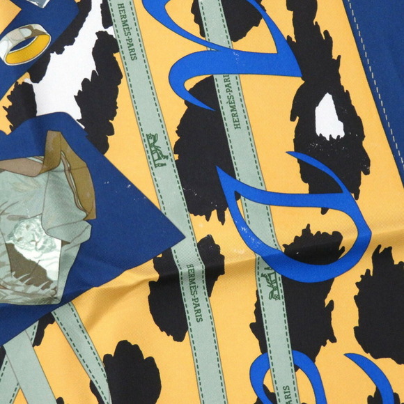 HERMES Authentic Blue Silk Scarf - Picture 6 of 6